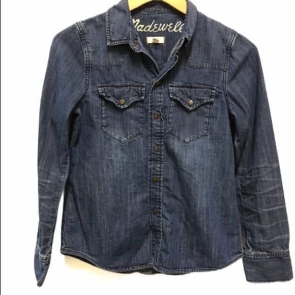 Madewell Tops - Madewell denim jean long sleeve top size XS